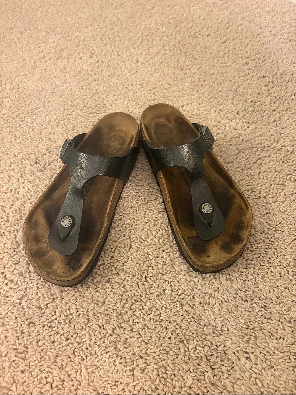 Birkenstock Gizeh Sandals Black & Brown Euro 37.